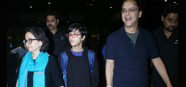 Anupama Chopra and Vidhu Vinod Chopra arrive back in Mumbai