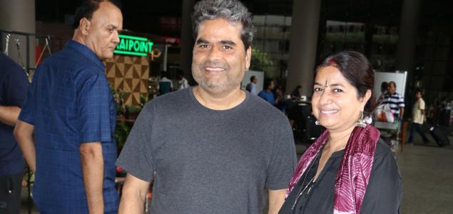 Vishal Bhardwaj and Rekha Bhardwaj snapped at the airport